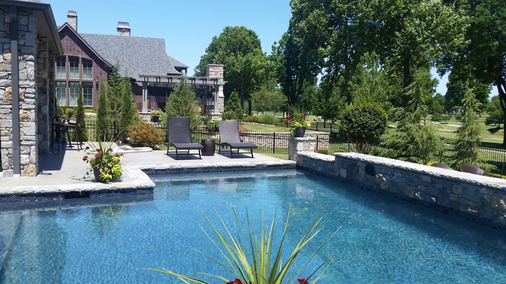 Image of impressive backyard pool and landscape