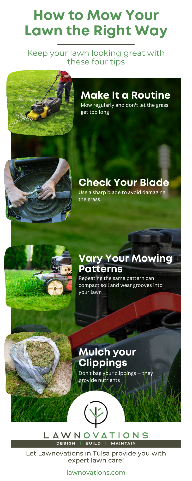 Infographic: How to mow your lawn the right way.